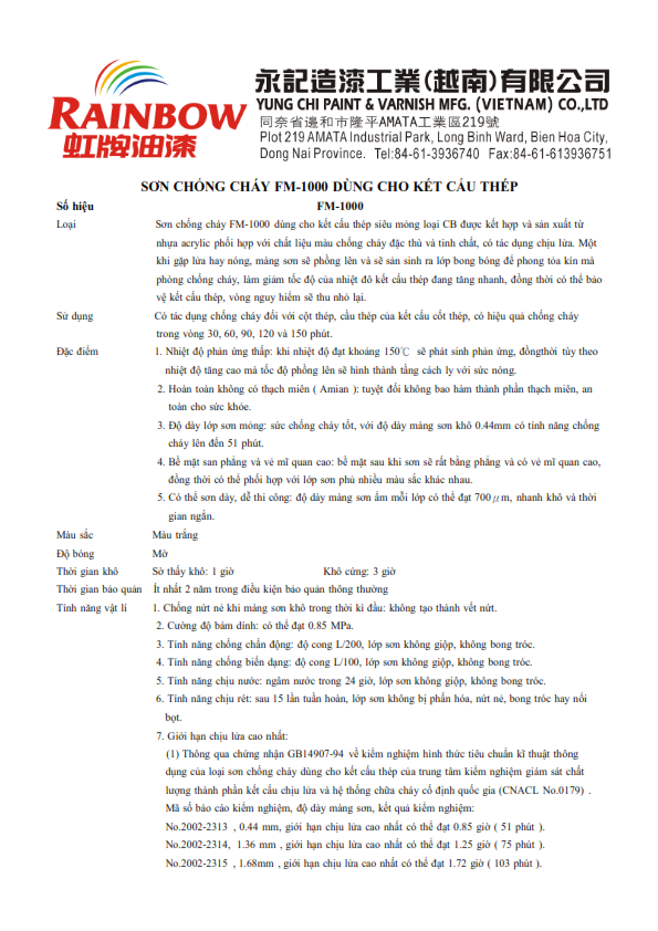 Tài liệu kỹ thuật sơn chống cháy Kova