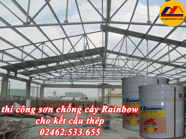 Thi công sơn chống cháy Rainbow