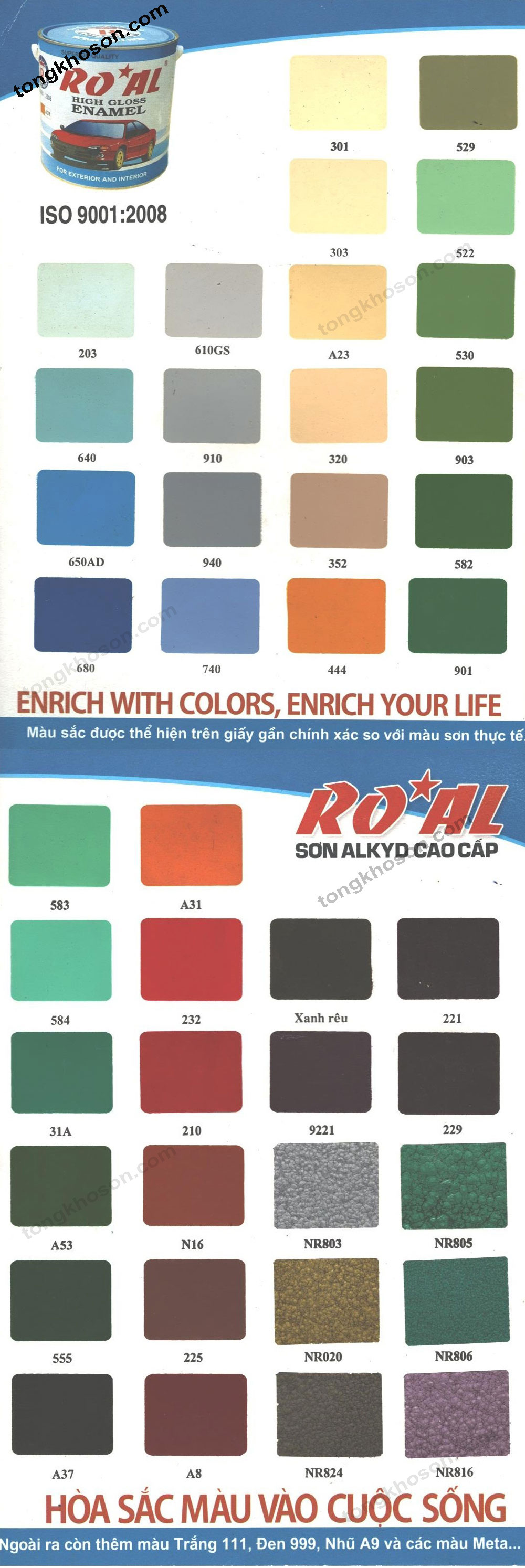 Bảng màu sơn dầu Royal Alkyd