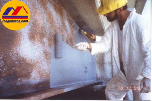 Sơn lại sắt thép  bằng sơn chống rỉ epoxy 2 thành phần 