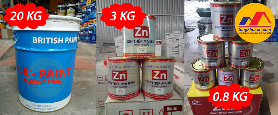 Đóng gói sơn trên thép mạ kẽm ZN