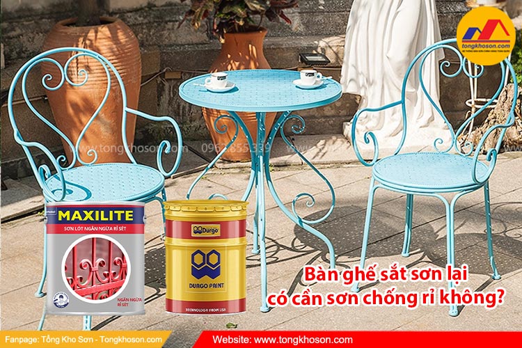 Bàn ghế sắt sơn lại có cần sơn chống rỉ không?