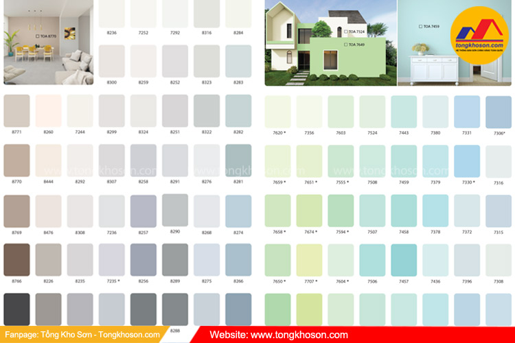 Bảng màu sơn nhà đẹp được ưa chuộng 2025 - Sơn TOA