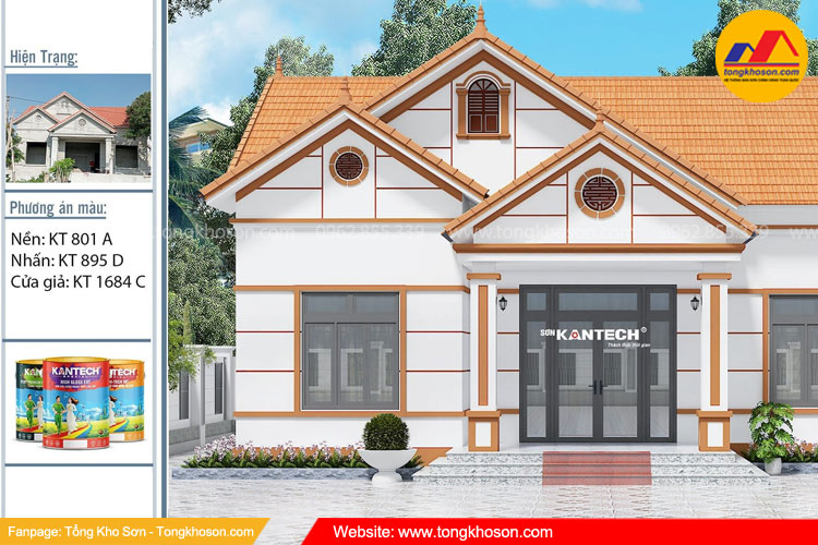  Phối màu sơn Kantech theo quy tắc 60 – 30 – 10