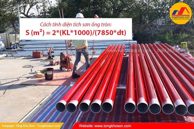 Cách tính diện tích sơn ống tròn đơn giản hiệu quả