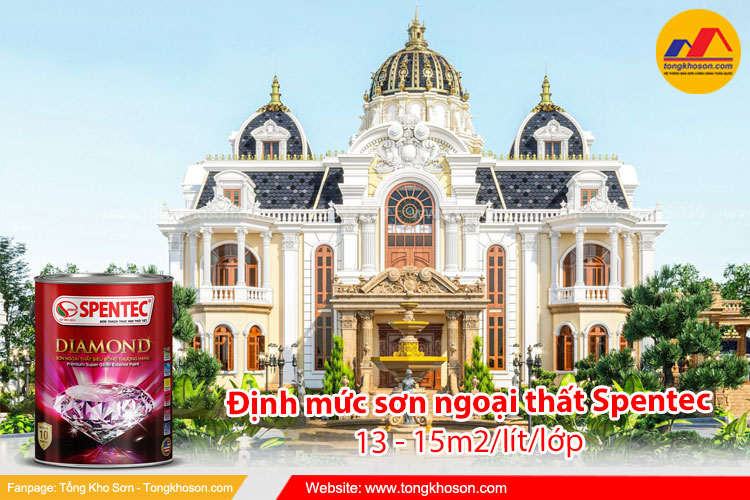 Định mức thi công sơn ngoại thất Spentec là bao nhiêu? | Tongkhoson.com