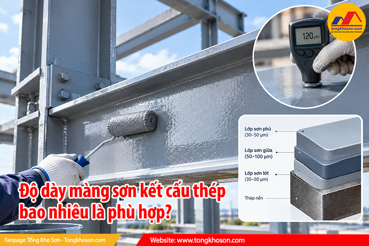 Độ dày màng sơn kết cấu thép bao nhiêu là phù hợp?