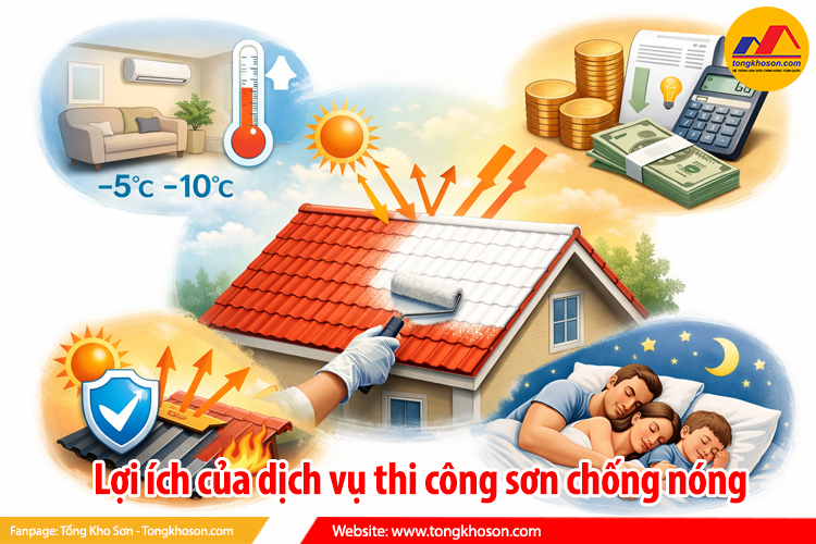 Lợi ích của dịch vụ thi công sơn chống nóng