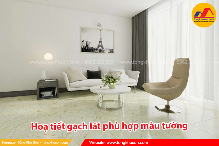 Lựa chọn loại gạch và hoạ tiết phù hợp màu tường