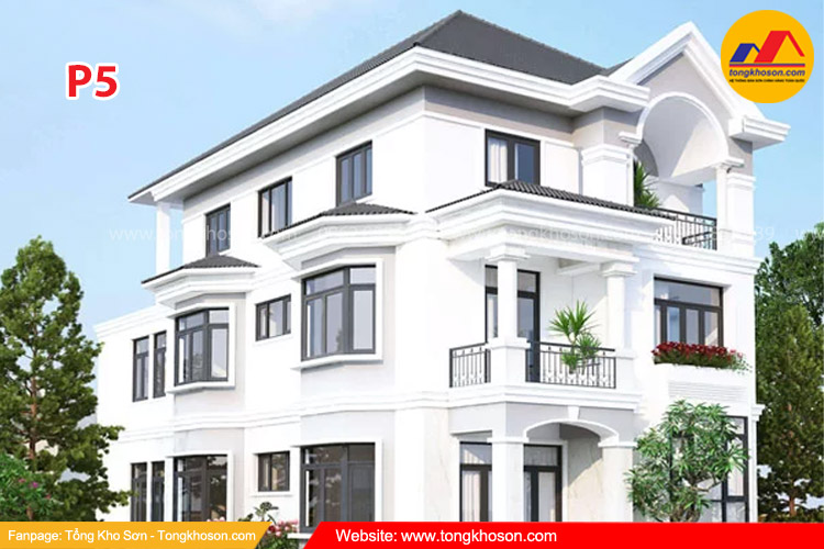Mã màu sơn trắng sứ ngoại thất Spentec 
