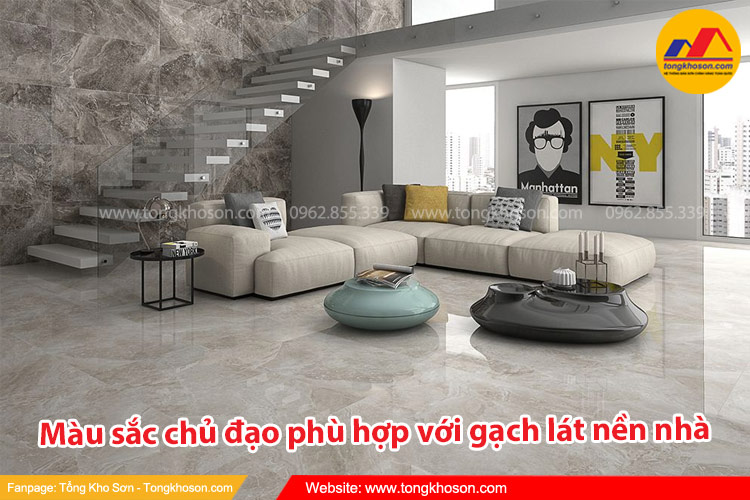 Hướng dẫn lựa chọn màu sơn chủ đạo phù hợp với gạch lát nền nhà