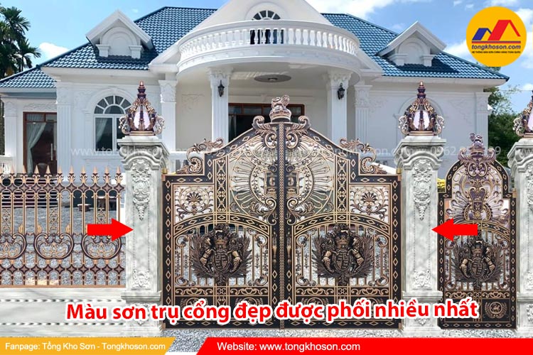 Màu sơn trụ cổng đẹp được phối nhiều nhất
