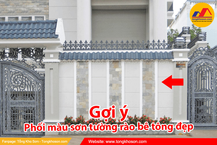 Những gợi ý phối màu sơn tường rào bê tông đẹp