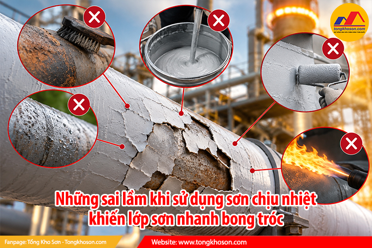 Những sai lầm khi sử dụng sơn chịu nhiệt khiến lớp sơn nhanh bong tróc