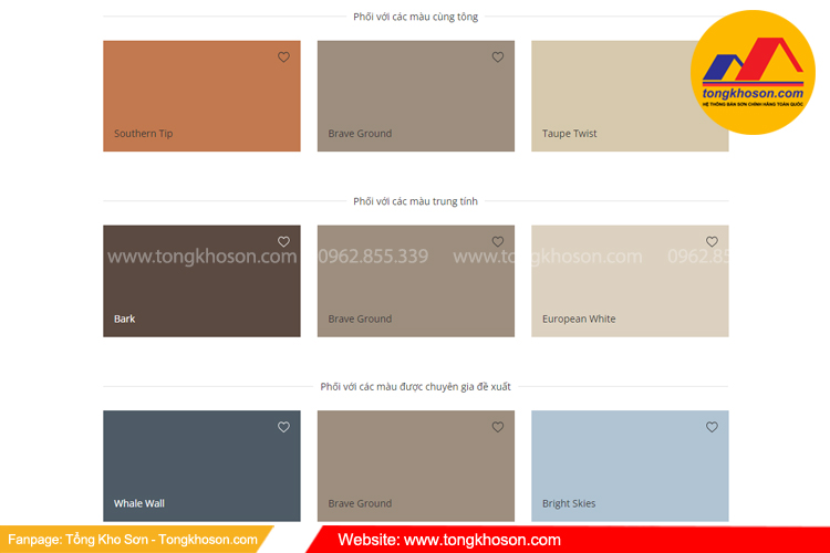 Phối màu sơn dulux của năm 2021 - Brave Ground