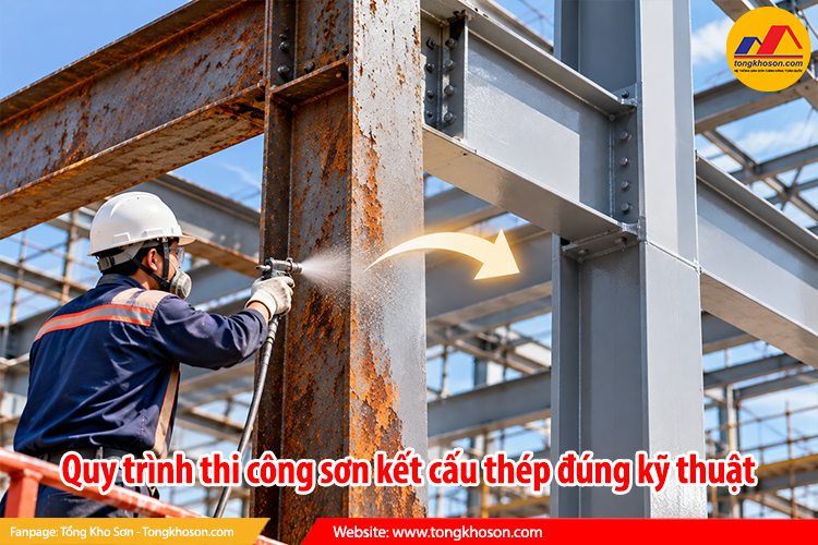 Quy trình thi công sơn kết cấu thép đúng kỹ thuật