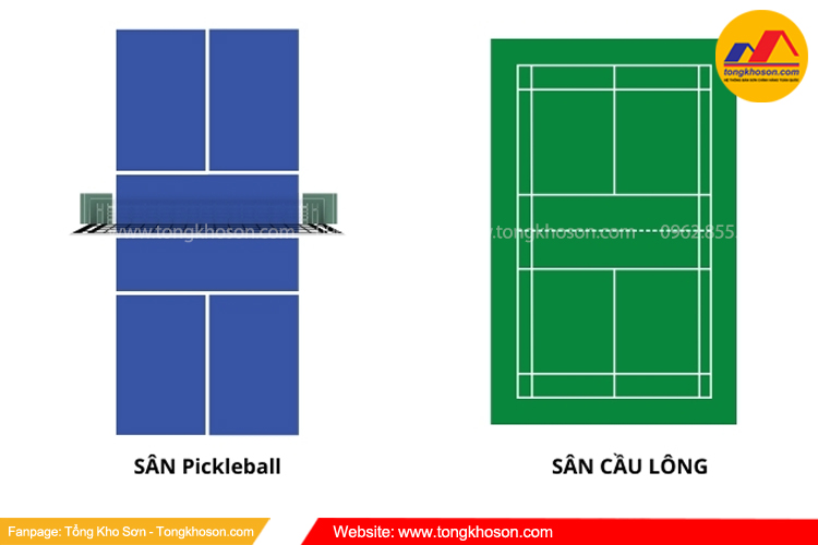 Sân pickleball và sân cầu lông khác nhau như thế nào về cách bố trí sân
