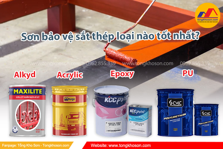 Sơn bảo vệ sắt thép loại nào tốt nhất? Alkyd, Acrylic, Epoxy, Polyurethan?