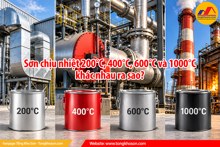 Sơn chịu nhiệt 200°C, 400°C, 600°C và 1000°C khác nhau ra sao?