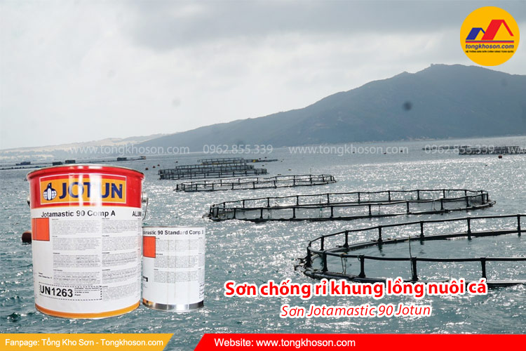 Sơn Jotamastic 90 chống rỉ cho khung lồng nuôi cá