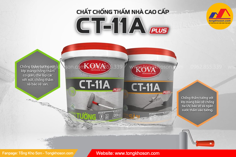 Sơn chống thấm Kova pha xi măng CT11A