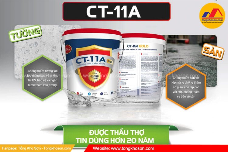 Sơn chống thấm pha xi măng Kova CT-11A Gold