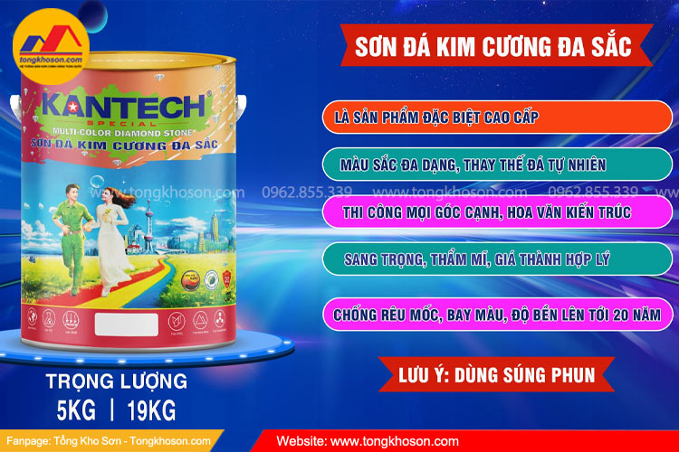 Sơn đá kim cương đa sắc Kantech
