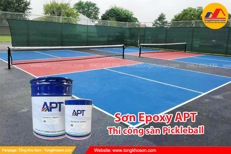 Sơn Epoxy APT thi công sàn pickleball 