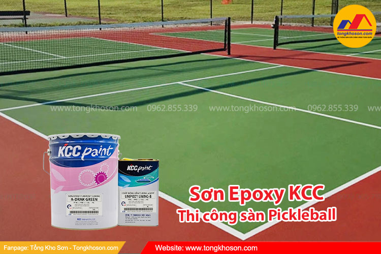Sơn Epoxy KCC thi công sàn pickleball 