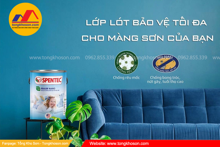 Sơn lót chống kiềm nội thất đặc biệt Spentec Sealer Nano