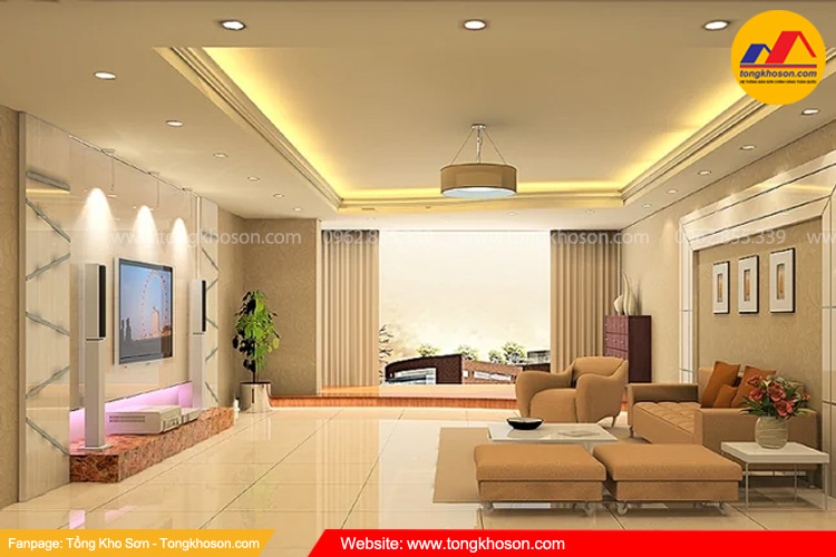 Phối màu sơn trắng ngọc trai với màu ánh kim