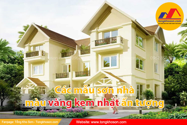 Sơn nhà ngoại thất màu vàng kem nhạt