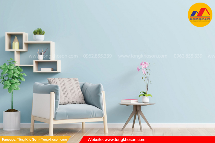 Sơn nhà màu xanh dương vào mùa xuân