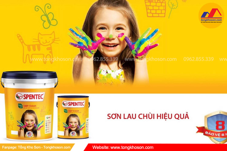 Sơn nội thất lau chùi hiệu quả Spentec Easy Clean