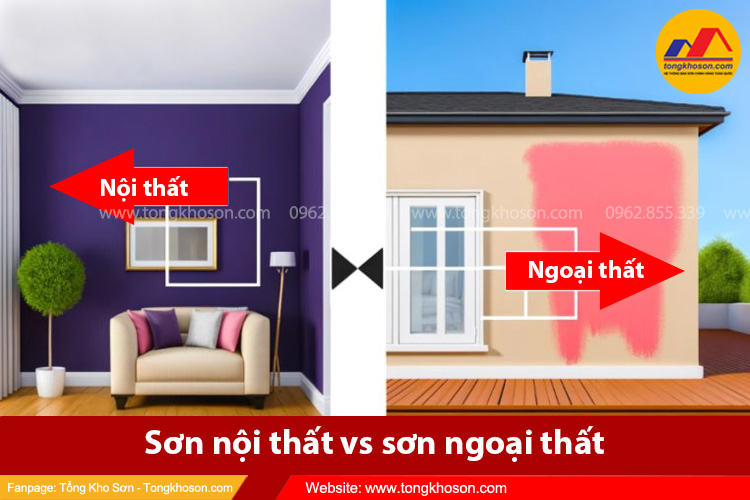 Sơn nội thất vs sơn ngoại thất: Khác biệt và cách chọn đúng | Tongkhoson.com
