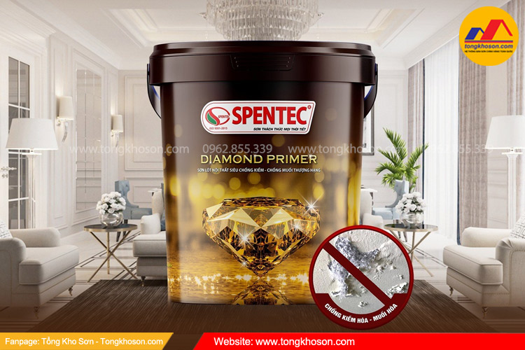  Sơn lót nội thất siêu chống kiềm - chống muối thượng hạng Spentec Diamond Primer