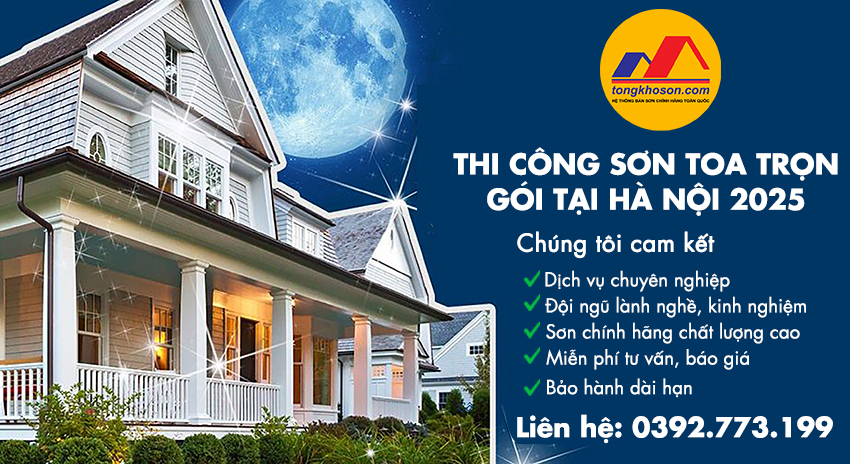 thi công sơn TOA trọn gói tại Hà Nội 2025