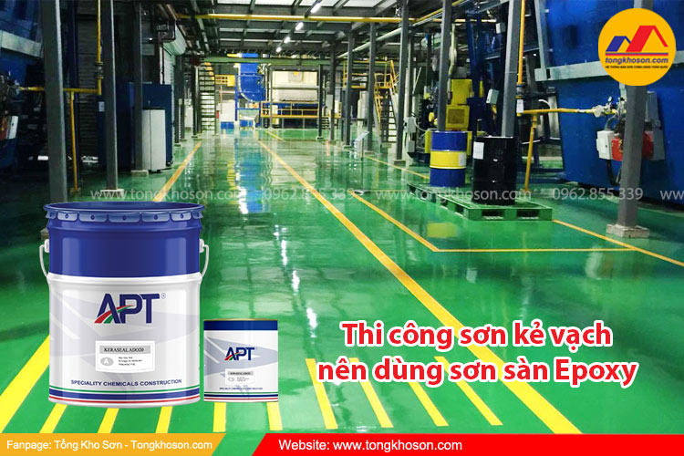 Thi công sơn kẻ vạch nên dùng sơn sàn