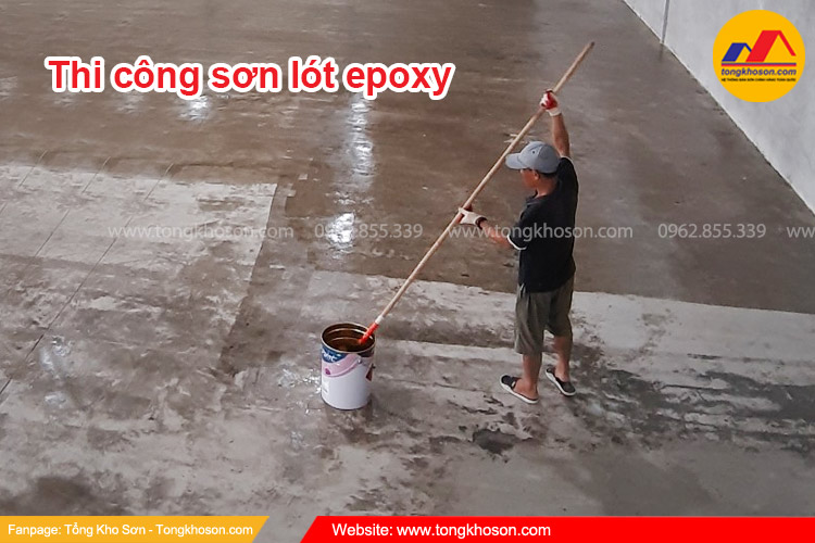 Thi công lớp sơn phủ thứ nhất 50 micron