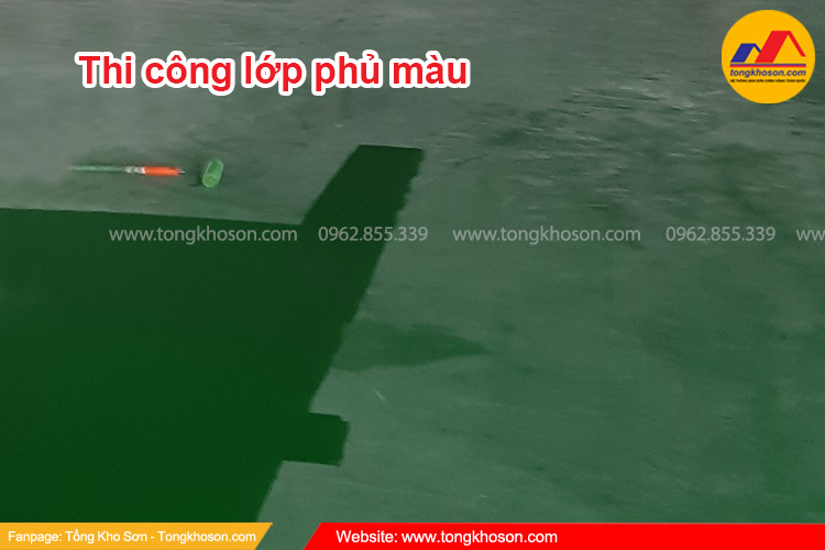 Thi công lớp phủ màu hoàn thiện 50 micron