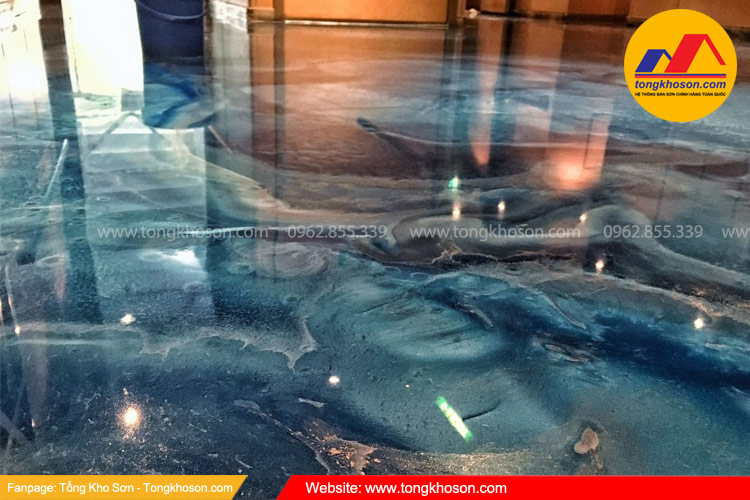 Thi công sơn sàn epoxy hiệu ứng 3D
