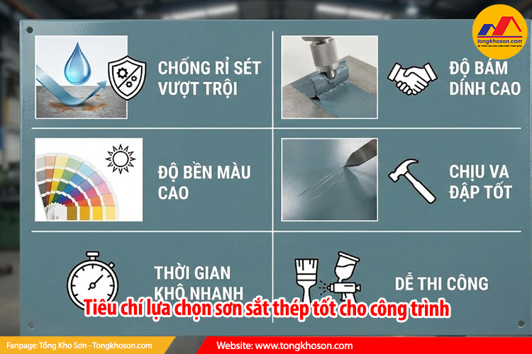 Tiêu chí đánh giá sơn sắt thép tốt cho công trình