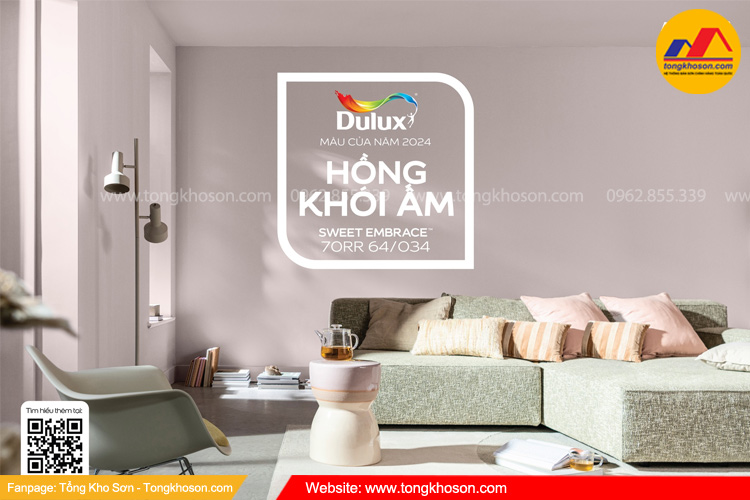 Xu hướng màu sơn Dulux 2024 Sweet Embrace™ – Hồng Khói Ấm | Tongkhoson.com